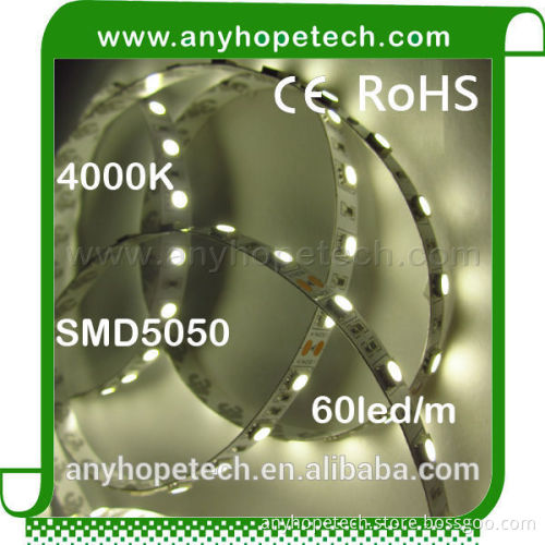high lumen Ra 90 12v 24v UL epistar chip 4000k led strip 5050 light